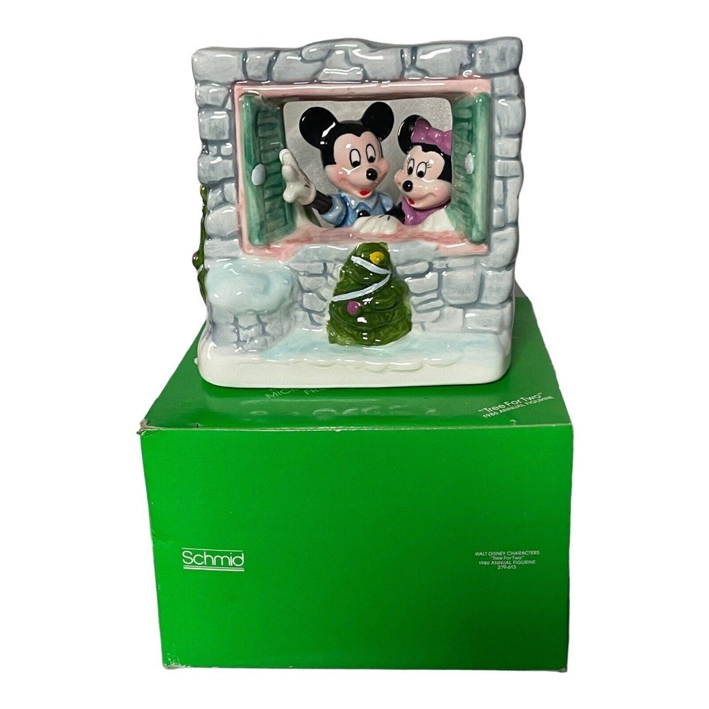 Schmid Mickey‎ and Minnie Mouse Tree For Two Porcelain 1986 annual figurine